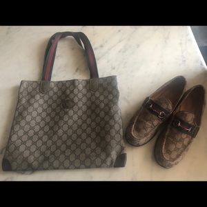 Vintage Gucci loafer & shopping bag
